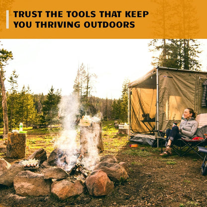 Bushcraft Survival Gear Ferro Rod Fire Starter | Flint and Steel Campfire Starter Kit w/Tinder Rope | Waterproof Magnesium Firestarter Tool for Camping and Backpacking