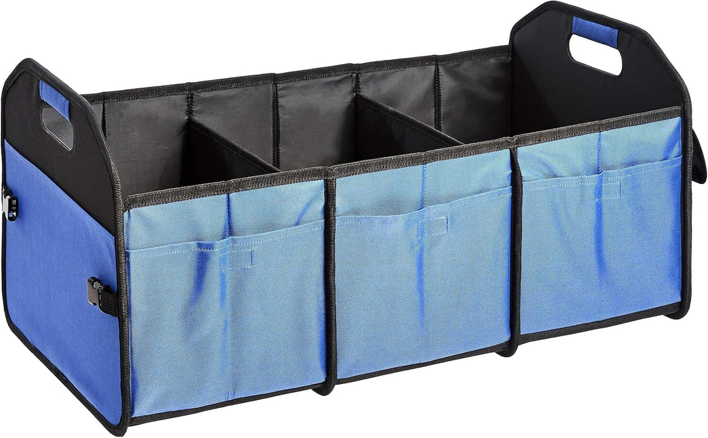 Amazon Basics Collapsible Portable Multi-Compartment Heavy Duty Cargo Trunk Organizer - Blue