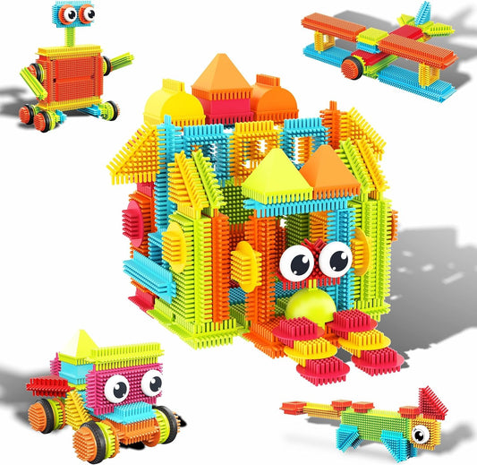 PicassoTiles 120 Piece Hedgehog Interlocking Building Blocks Tiles Construction Toy Set Brush Learning Playset STEAM Toddlers Development Preschool Kindergarten Toys for Kids Boys Girls Age 3+ PTB120