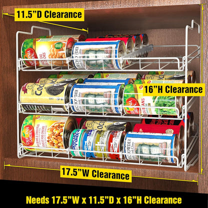 Deco Brothers Stackable Can Rack Organizer for Kitchen and Pantry, Holds Up to 36 Cans, White