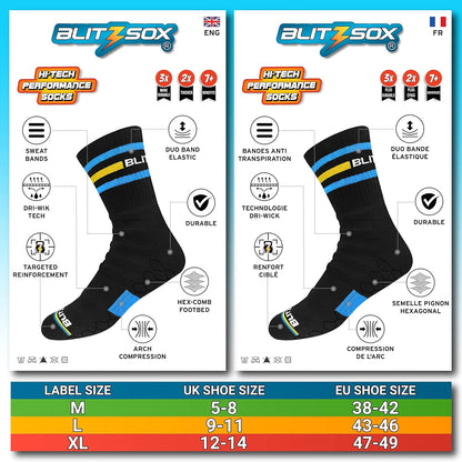 BLITZSOX Hi-Tech Performance Sport Socks for Men and Women (Running, Tennis, Training and Fitness), Pack of 3