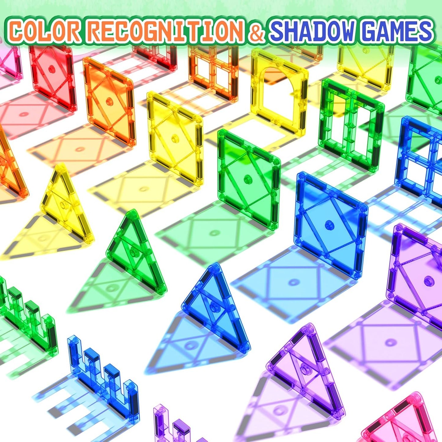 Magnetic Tiles Beginner Set for 3 Year Old Girls & Boys, Learning Toys for Toddlers, Magnetic Blocks for Kids Age 3-5 4-8, STEM Toys Encourage Kids Creativity & Help Kids to Develop Fine Motor Skills