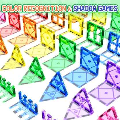 Magnetic Tiles Beginner Set for 3 Year Old Girls & Boys, Learning Toys for Toddlers, Magnetic Blocks for Kids Age 3-5 4-8, STEM Toys Encourage Kids Creativity & Help Kids to Develop Fine Motor Skills