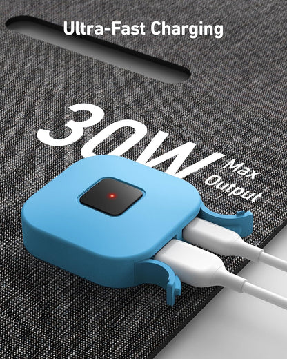 Anker Solix PS30 Solar Panel, 30W Foldable Portable Solar Charger, IP65 Water and Dust Resistance, Ultra-Fast Charging, Charges 2 Devices at Once, for Camping, Hiking, and Outdoor Activities.