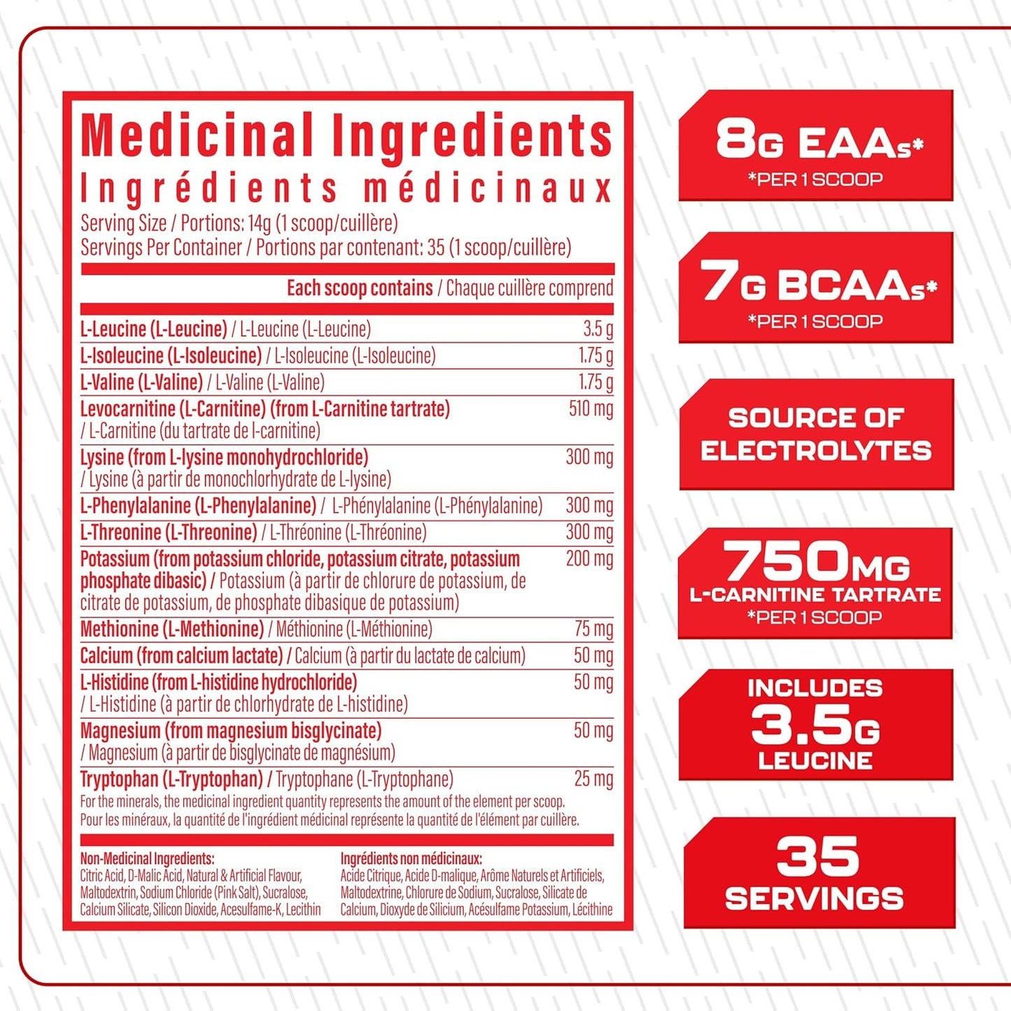 AminoLyte EAA + BCAA Powder - 35 Servings - Essential Amino Acids Supplement For Max Recovery, Performance, Strength, & Hydration | 7g 2:1:1 BCAAs, 8g EAAs, Electrolytes, Carnitine (Vegan, Cherry Lime Slushie)