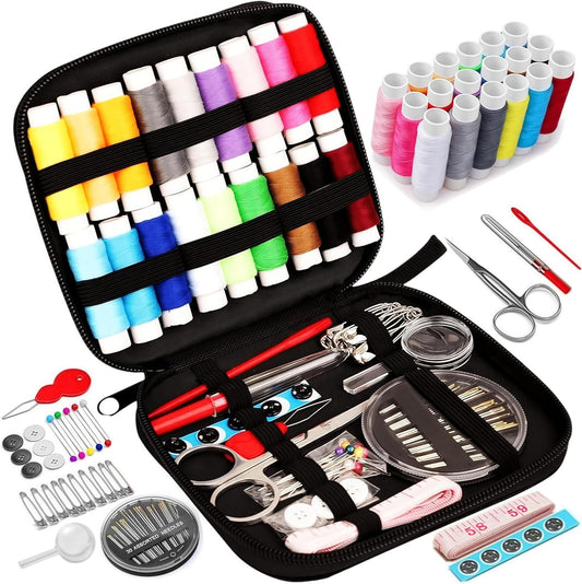 Portable Sewing Kit for Traveler Adults Kids Teens Beginner Mom Grandma,Mini Sewing Supplies Accessories Contains Thread,Needles,Scissors,Measuring Tape, Dorm Room Essential,Emergency Repair,Home DIY
