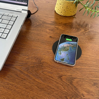UUMAO 40MM Magnetic Invisible Wireless Charger, Under Desk 15W Furniture Wireless Charging Pad for Magsafe iPhone 15/14 (with PD Adapter) (Magsafe Desk Sticker Coil Included)