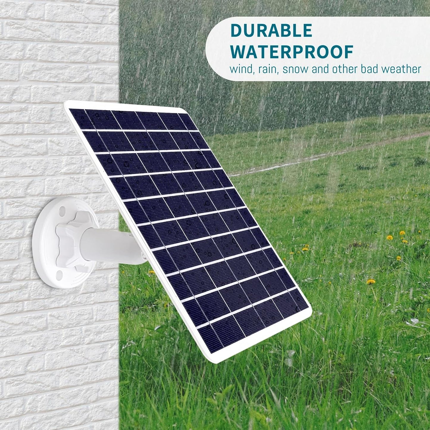8W Solar Panel Compatible with Google Nest Camera Outdoor & Indoor (Battery Version-2nd Generation), Solar Power Charger for Google Nest Cam with Indicator Light,13ft Cable IP66 Weatherproof Panel