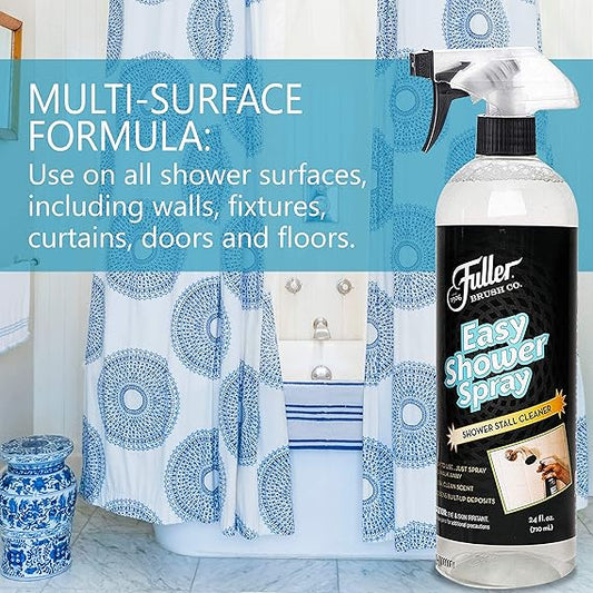 Fuller Brush Easy Shower Spray - No Scrub Shower Cleaner - Multi Surface Formula Keeps Surfaces Clean From Dirt, Soap Scum and Hard Water Stain Build Up Perfect for Shower Floors Walls (Pack of 6)
