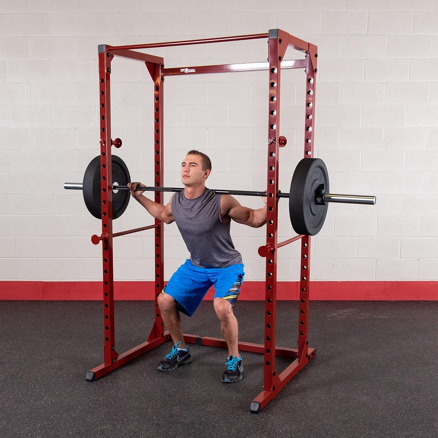 Best Fitness Power Rack, Red