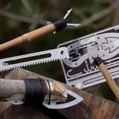 Tiny Survival Card: A 17-Tool Survival Kit with Knife That Fits in Your Wallet - Ultimate EDC, Multitool Card for Your Wallet - Great Gift! 5-Pack