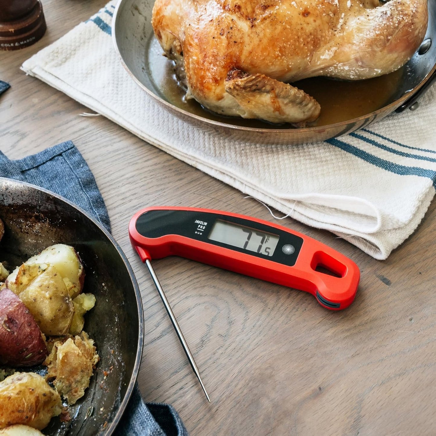 Lavatools Javelin® PRO Duo Ultra-Fast 1-Second Professional Digital Instant Read Meat Thermometer for Cooking, Auto-Rotating Backlit Display, IP65 Water Resistant, NSF Certified – Wasabi