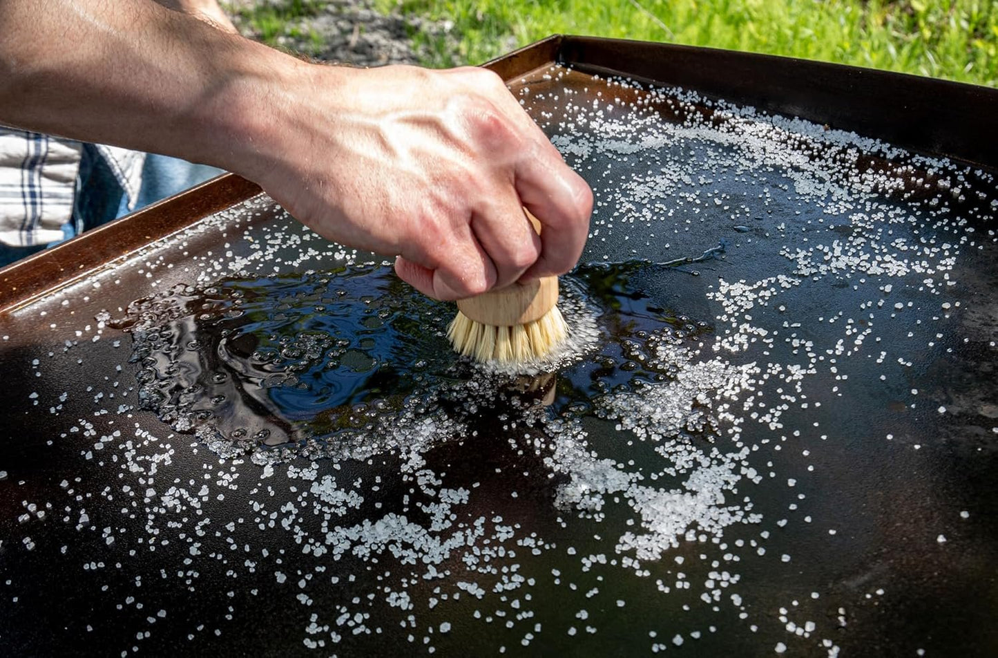 CARON & DOUCET Griddle Cleaning & Restoring Salt Scrub | 100% Natural | Best for Removing Rust Without Scratching & Care Before Cleaning, Washing & Seasoning