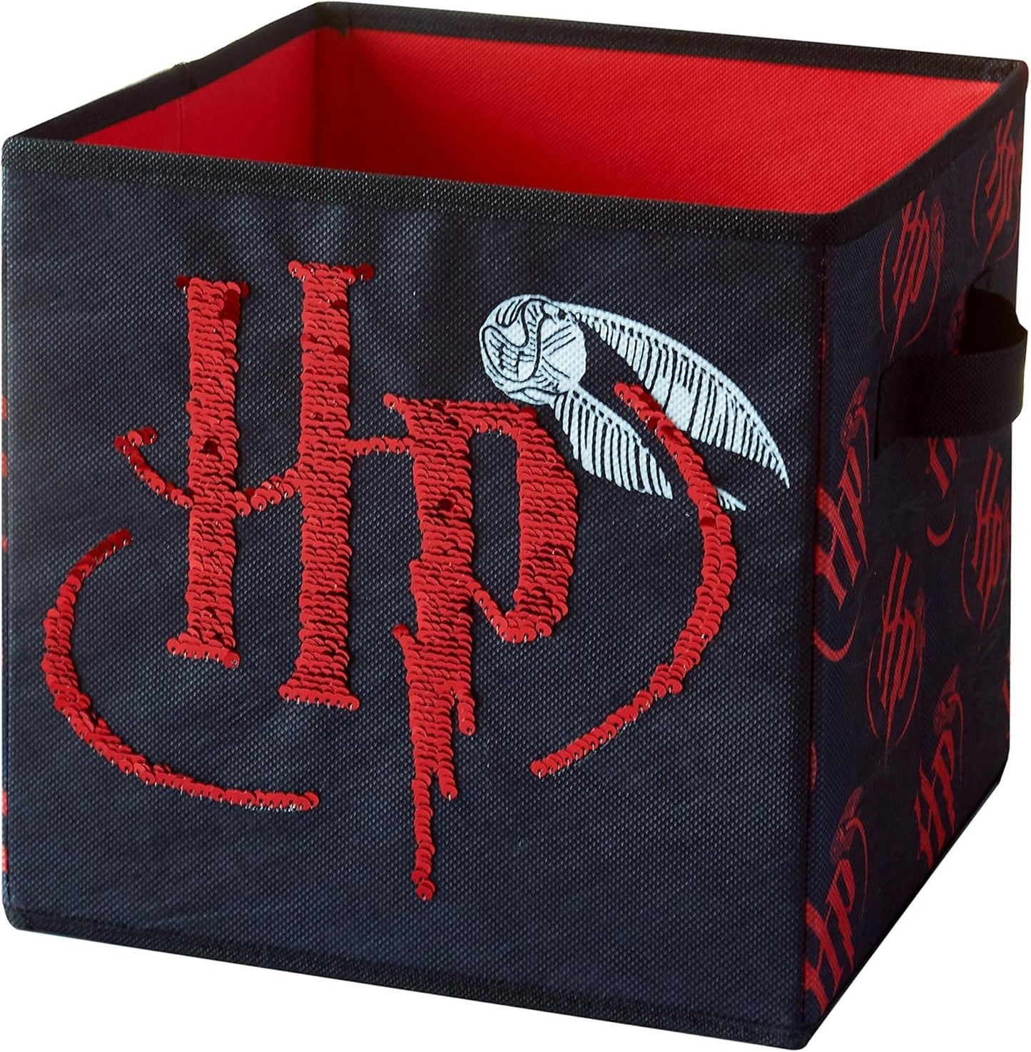 Harry Potter 5 Piece Storage Solution Set, Come with Collapsible Storage Trunk, Pop Up Hamper, 2 Storage Cubes, 1 Sequin Storage Cube