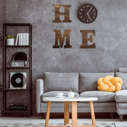 Jetec 4 Pieces 12 Inch Home Sign Wooden Home Letters Wall Hanging Large Decor for Living Room, Farmhouse(Brown)
