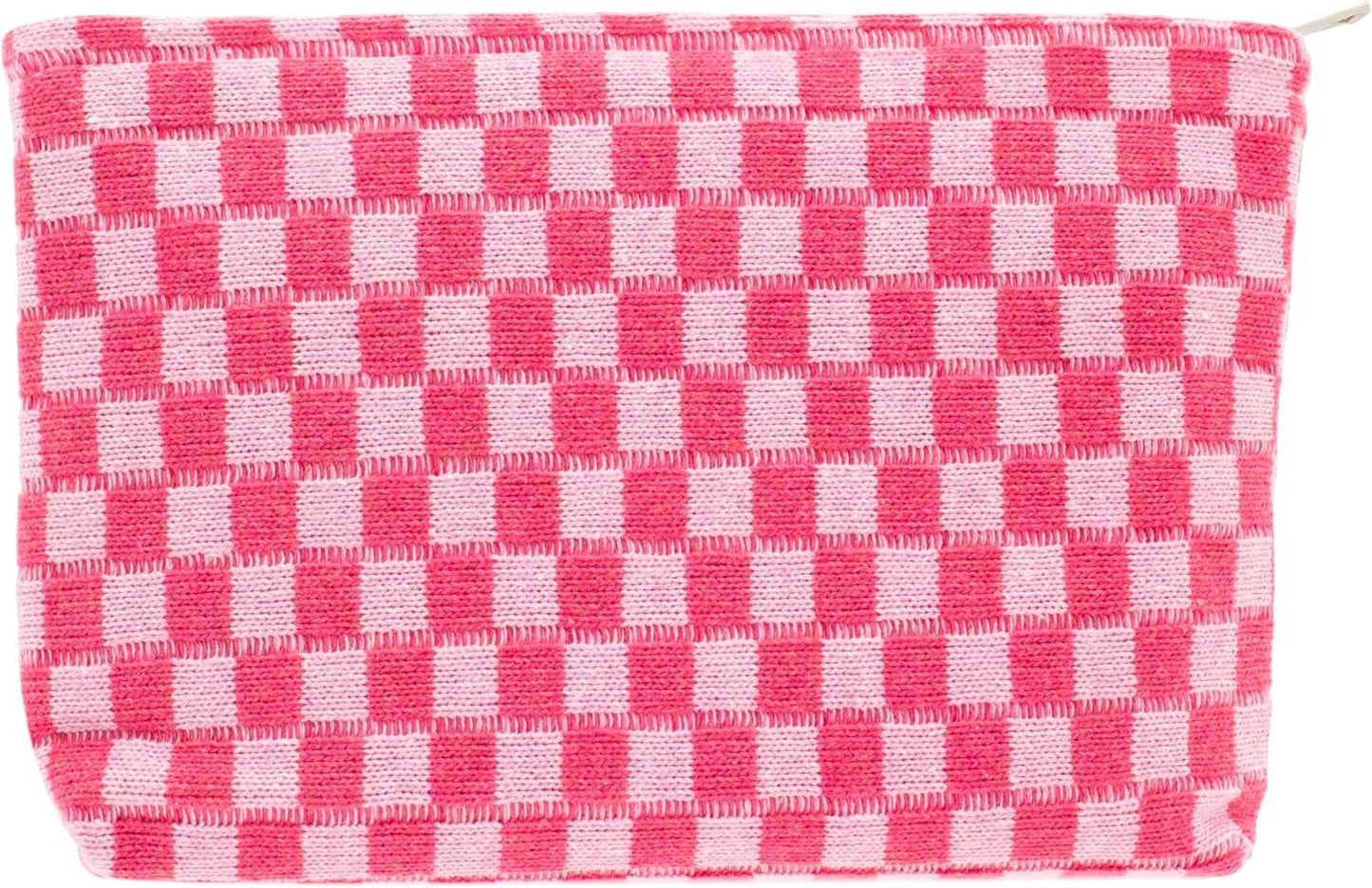 PAZIMIIK Checkered Makeup Bag for Purse Portable Zipper Make Up Pouch Small Cosmetic Case for Travel Accessories, B-Hotpink, Classic