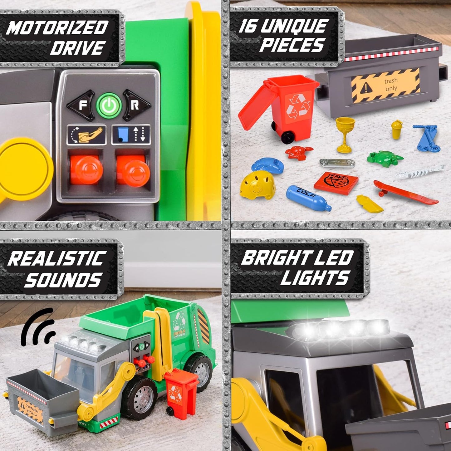 Maxx Action Recycle Series Realistic Play Vehicle Trucks