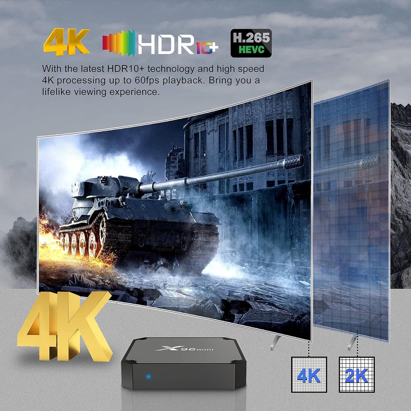 Android 11.0 TV Box,X96 Mini Amlogic S905W2 Quad Core RAM 2GB ROM 16GB Dual WiFi 2.4G/5.8G 4K HDR+ Smart Android 11.0 Media Player TV Box