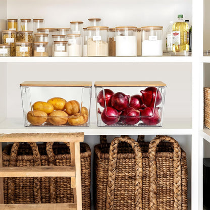 2 Set Pantry Organizers and Storage Stackable Onion Potato Storage Container Produce Storage for Vegetable, Fruit