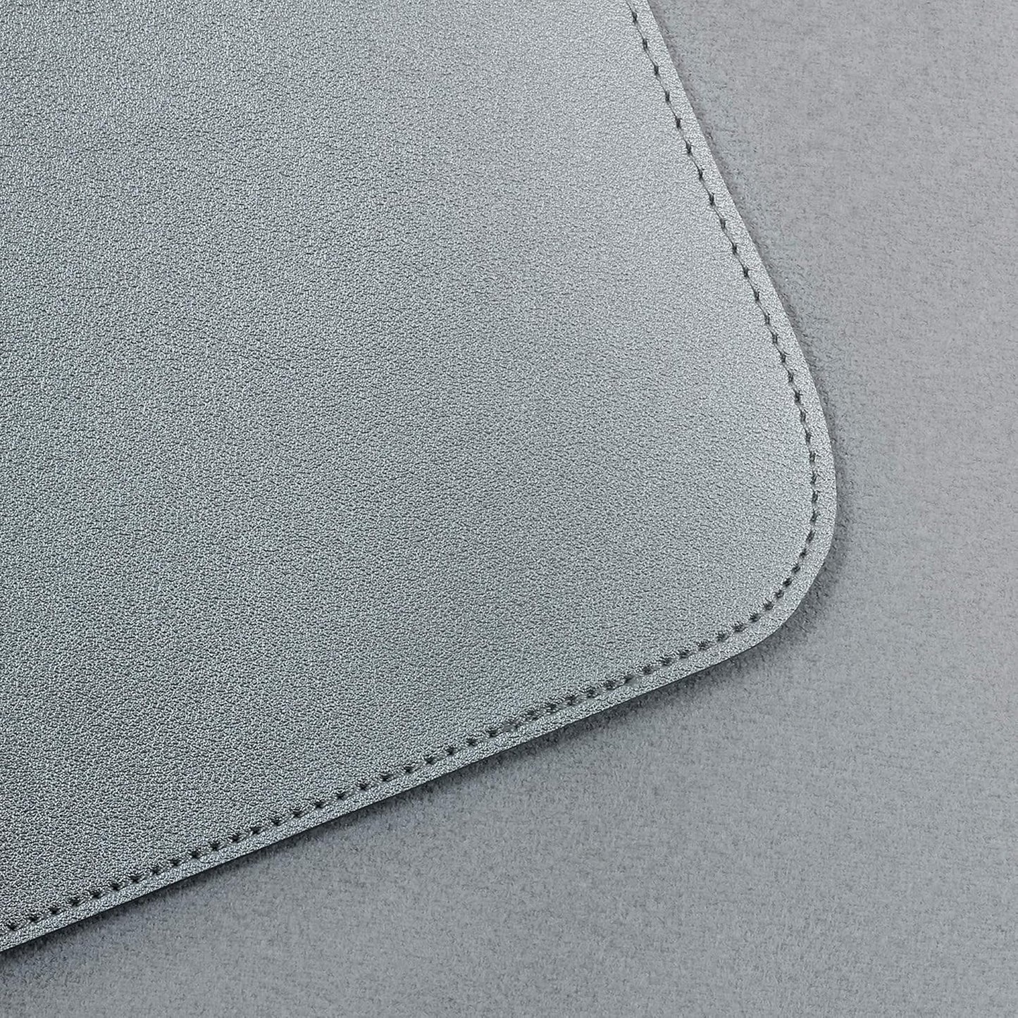 Desk Blotter,31.5x15.8 inches Mat, for Office and Home, Writing Pad, Natural Rubber, Locking Edge, Waterproof, Scratch-Resistant, Easy Storage,Mouse Pad (Silver)