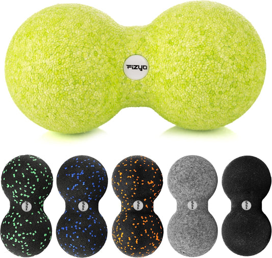 FIZYO Double EPP Massage Ball 16x8cm - Muscle Massager for Back, Neck, Foot and Trigger Point, Physical Therapy, Yoga, CrossFit, Pilates, Recovery and Rehabilitation (Lemon)