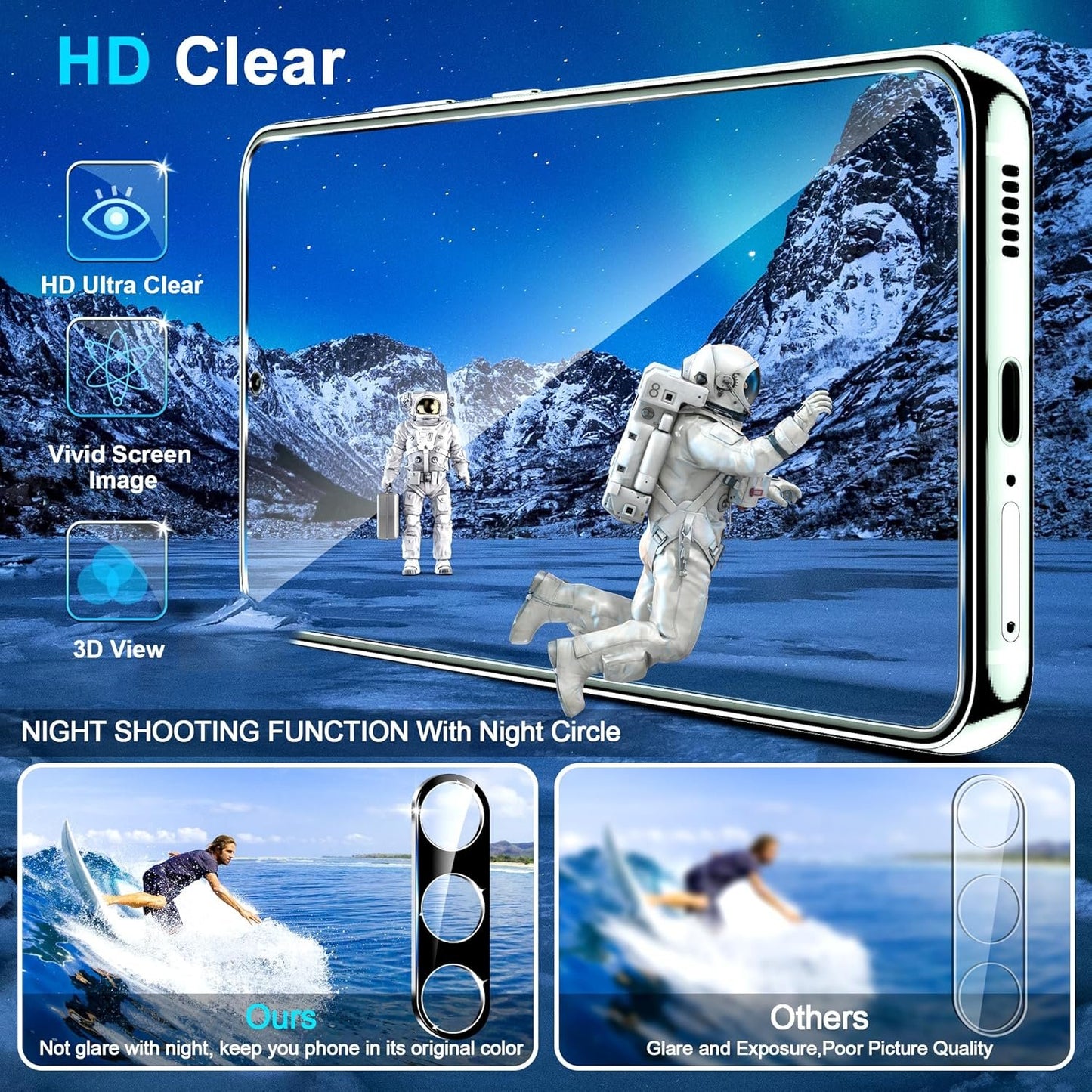 [3+3 Pack] for Samsung Galaxy S25 PLUS Screen Protector, 9H Tempered Glass, Ultrasonic Fingerprint Compatible, HD Clear Case Friendly for Samsung S25 PLUS Tempered Glass Screen Protector 5G