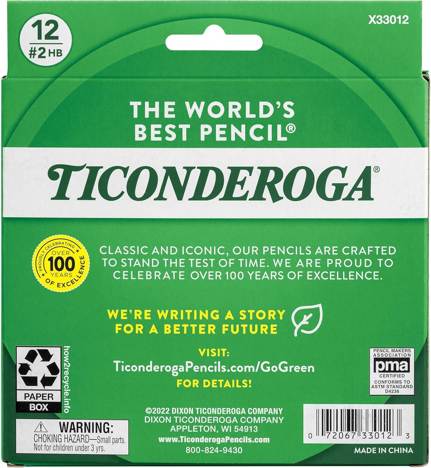 Ticonderoga My First Short Triangular Wood-Cased Pencils, #2 HB Soft, With Erasers, Yellow, 12 Count