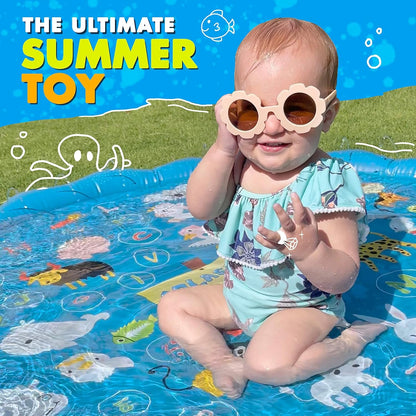 SplashEZ 3-in-1 Splash Pad, Sprinkler for Kids, and Wading Pool for Learning – Children’s Sprinkler Pool, 60’’ Inflatable Water Toys – “from A to Z” Outdoor Swimming Pool for Babies and Toddlers