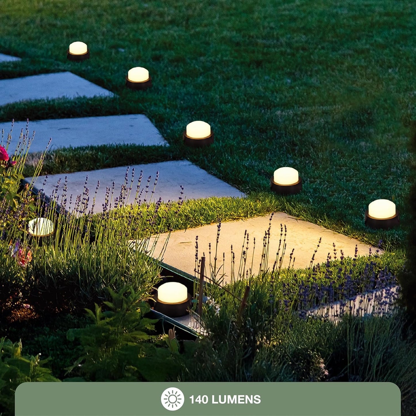 Danson Decor LED Puck Lights – Set of 10 Pathway Lights Illuminate Walkways and Gardens – Energy Efficient Ground Lights & Landscape Lighting