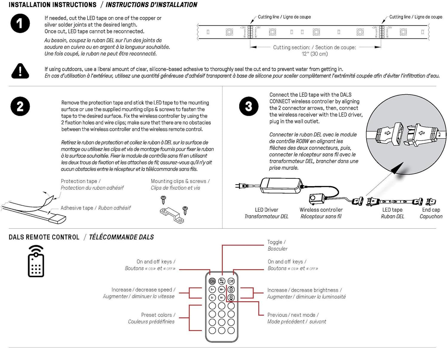 DALS Lighting 24 Foot Smart Outdoor RGB + CCT Tape Light Kit
