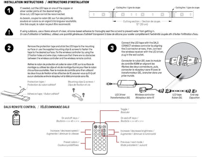 DALS Lighting 24 Foot Smart Outdoor RGB + CCT Tape Light Kit