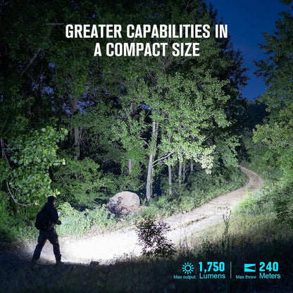 OLIGHT Warrior Mini3 LED Tactical Flashlight, Rechargeable Light with MCC3 Charger, EDC Powerful Flashlights Ideal for Emergency, Security, Hiking - Black