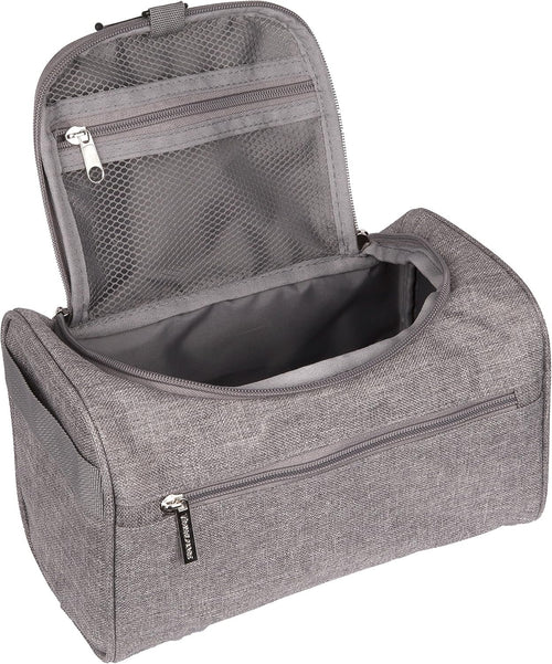 TravelMore Hanging Travel Toiletry Bag Organizer & Bathroom Storage Dopp Kit with Hook for Travel Accessories Toiletries Shaving & Makeup for Men and Woman (Black, Blue & Gray)