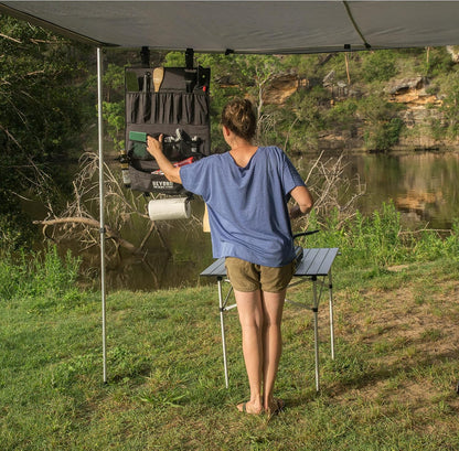 Camp Kitchen Organizer and Utensil Kit - Set of 14 - Travel Organizer - Grill Accessories - Portable Camping Gear