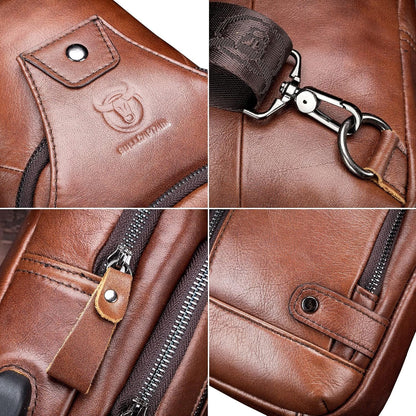 Leather Sling Bag Crossbody Backpack for Men Women