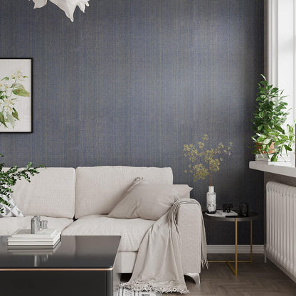 VEELIKE Blue and Gold Grass Sheet Adhesive Paper Vintage Blue Fabric Wallpaper Adhesive Film for Furniture Wallpaper Bedroom Furniture Sticker Bango 40 cm x 300 cm