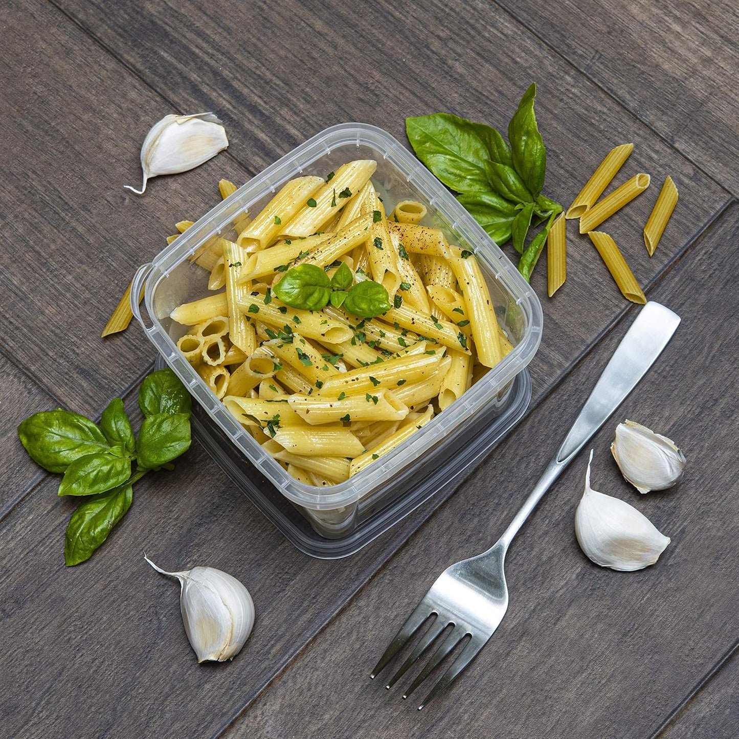 NYHI 16 oz. 20 Pack Square Clear Deli Containers with Lids Disposable BPA Free Square Plastic Food Storage Containers with Lids Airtight for Meal Prep Take Out Kitchen