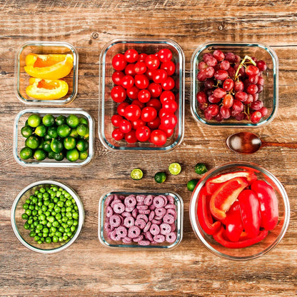 Glass Meal Prep Containers with Lids 12 Pack Airtight Glass Meal Prep Containers, Stackable & Leak-proof, Dishwasher Safe, Pink