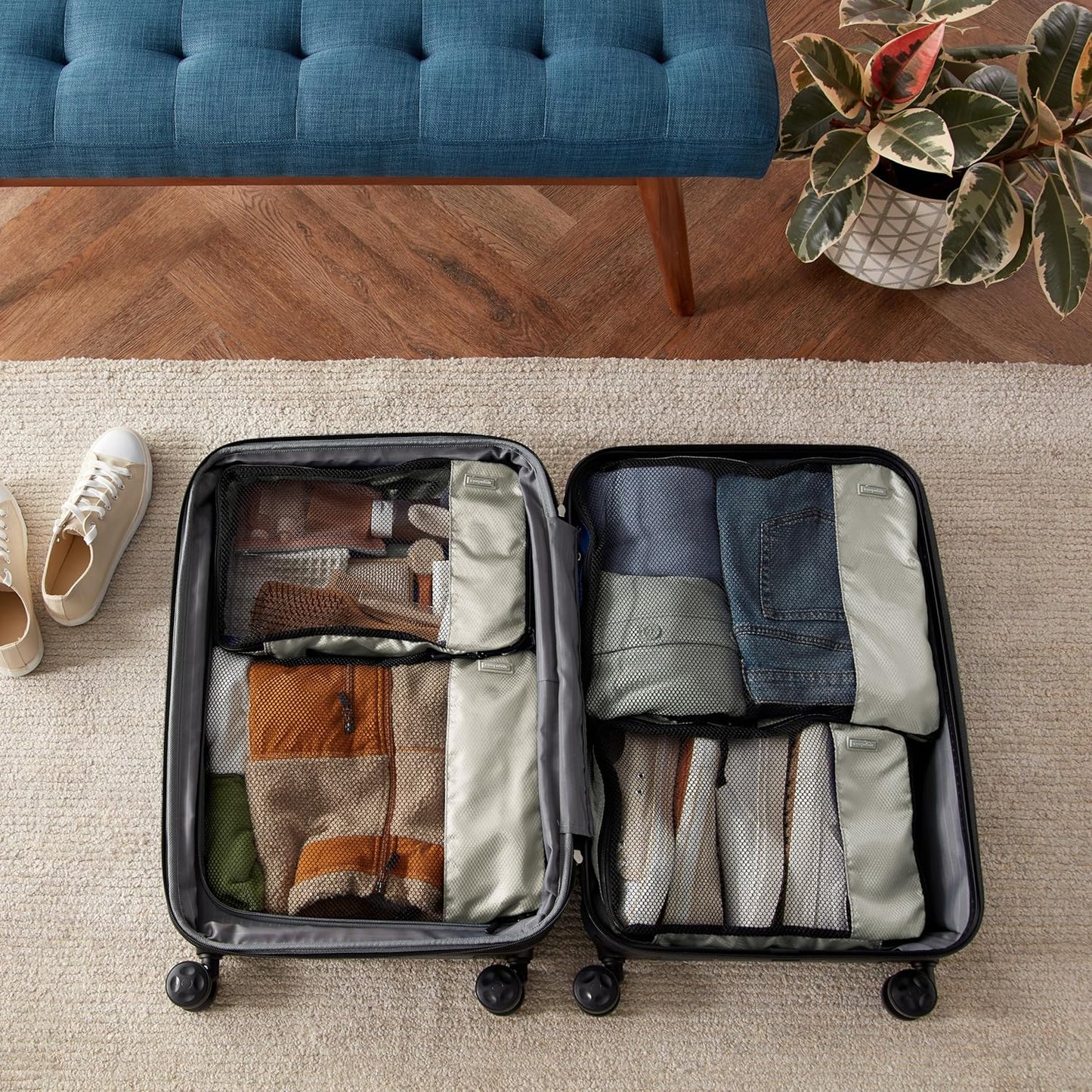 Amazon Basics Large Travel Cube Organizer Set, grey