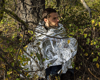 MEKKAPRO SOS Camping Emergency Mylar Blankets (4-Pack), Pocket Sized for Emergencies, Camping, Outdoors, Hiking, Survival, First Aid (Silver)