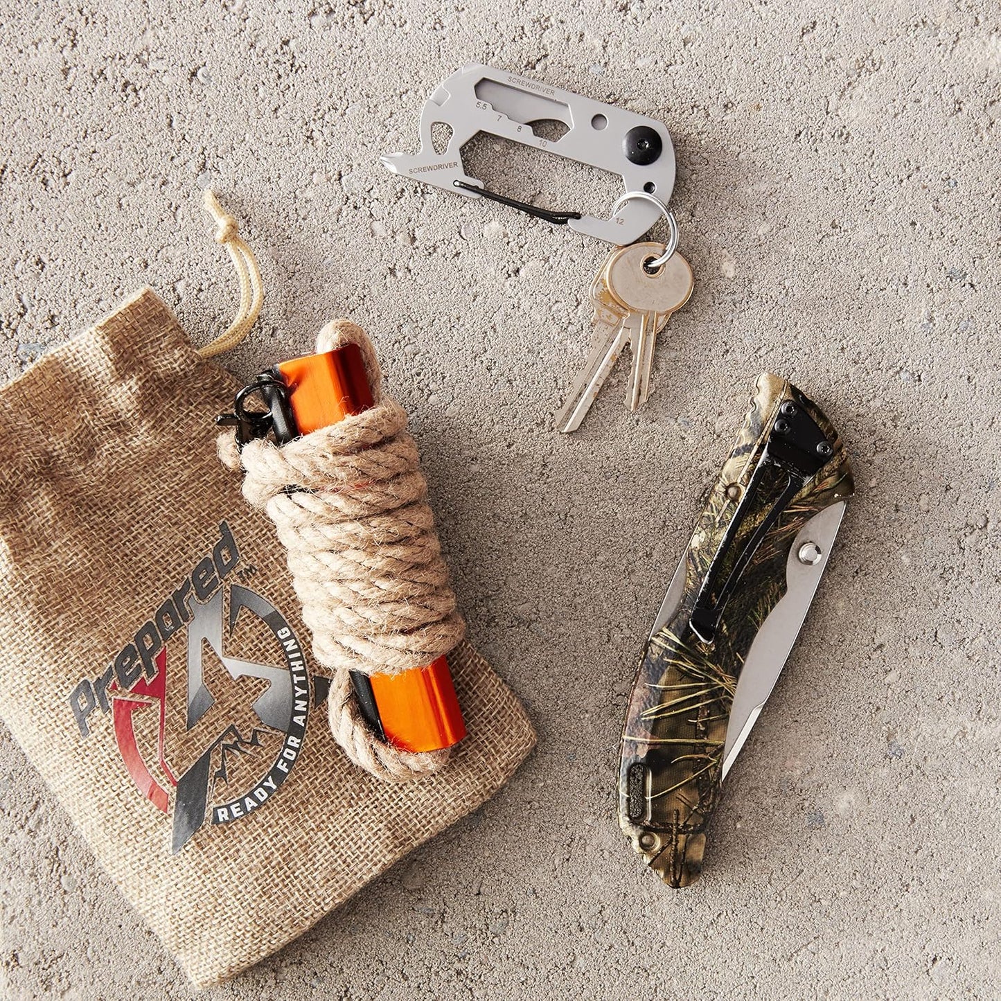 Fire Starter Survival Tool - All-in-One Patented Flint and Steel Fire Starter Kit - Ferro Rod Fire Starter with 36" Waterproof Tinder Wick Rope and Steel Fire Striker | Prepared4X