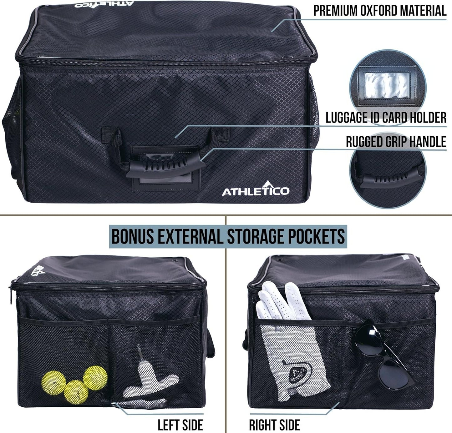 Athletico Golf Trunk Organizer Storage - Car Golf Locker to Store Golf Accessories | Collapsible When Not in Use