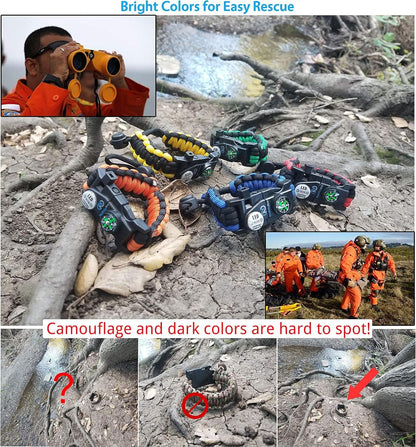 Nexfinity One Survival Paracord Bracelet - Tactical Emergency Gear Kit with SOS LED Light, 550 Grade, Adjustable, Multitools, Fire Starter, Compass, and Whistle - Set of 2