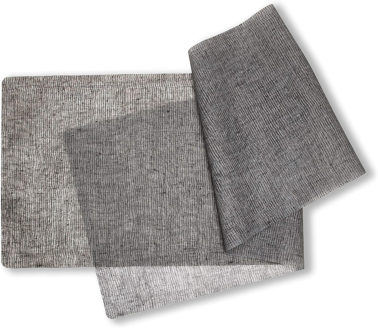 modern-twist Linen Print 100% Plastic Free Silicone Tabletop, Dining, Decoration, Modern Design, Table Runner, Chocolate