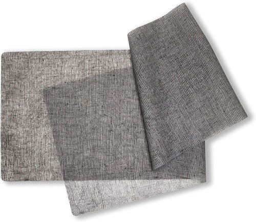 modern-twist Linen Print 100% Plastic Free Silicone Tabletop, Dining, Decoration, Modern Design, Table Runner, Chocolate