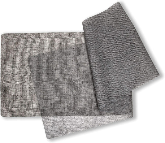 modern-twist Linen Print 100% Plastic Free Silicone Tabletop, Dining, Decoration, Modern Design, Table Runner, Chocolate