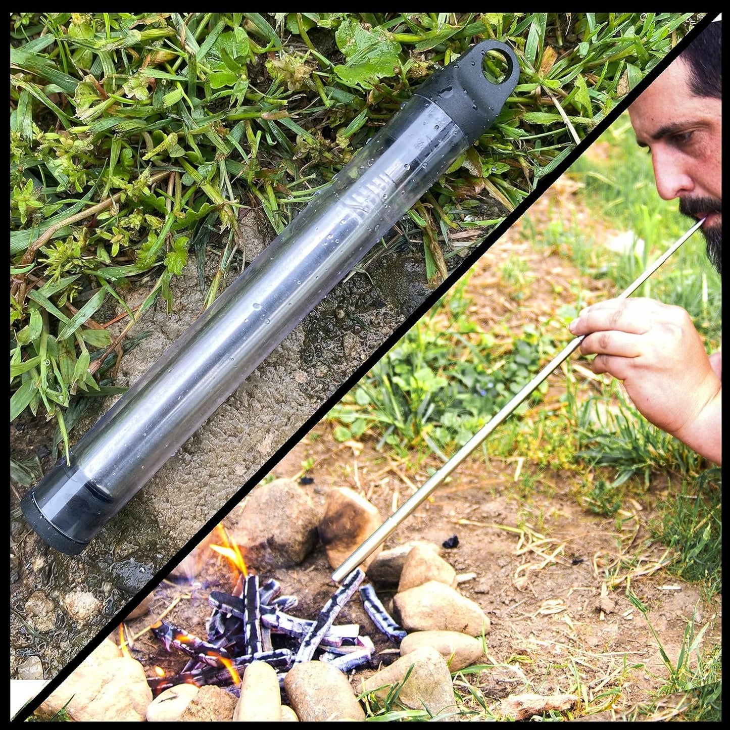 WEYLAND Fire Starter Kit - Waterproof Emergency Survival Fire Starting Kit, Magnesium Flint Fire Starter Ferro Rod, Fire Starter Rope Tinder Reuseable Match, Fat Rope Stick, Fatwood Sticks n MOLLE Bag