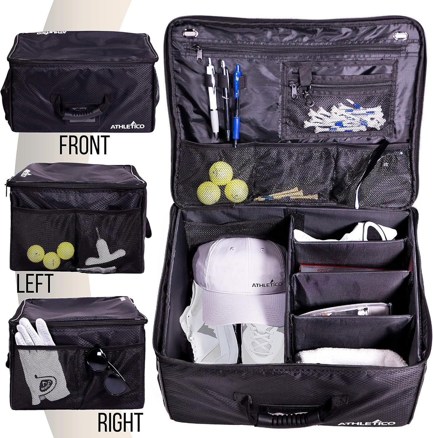 Athletico Golf Trunk Organizer Storage - Car Golf Locker to Store Golf Accessories | Collapsible When Not in Use