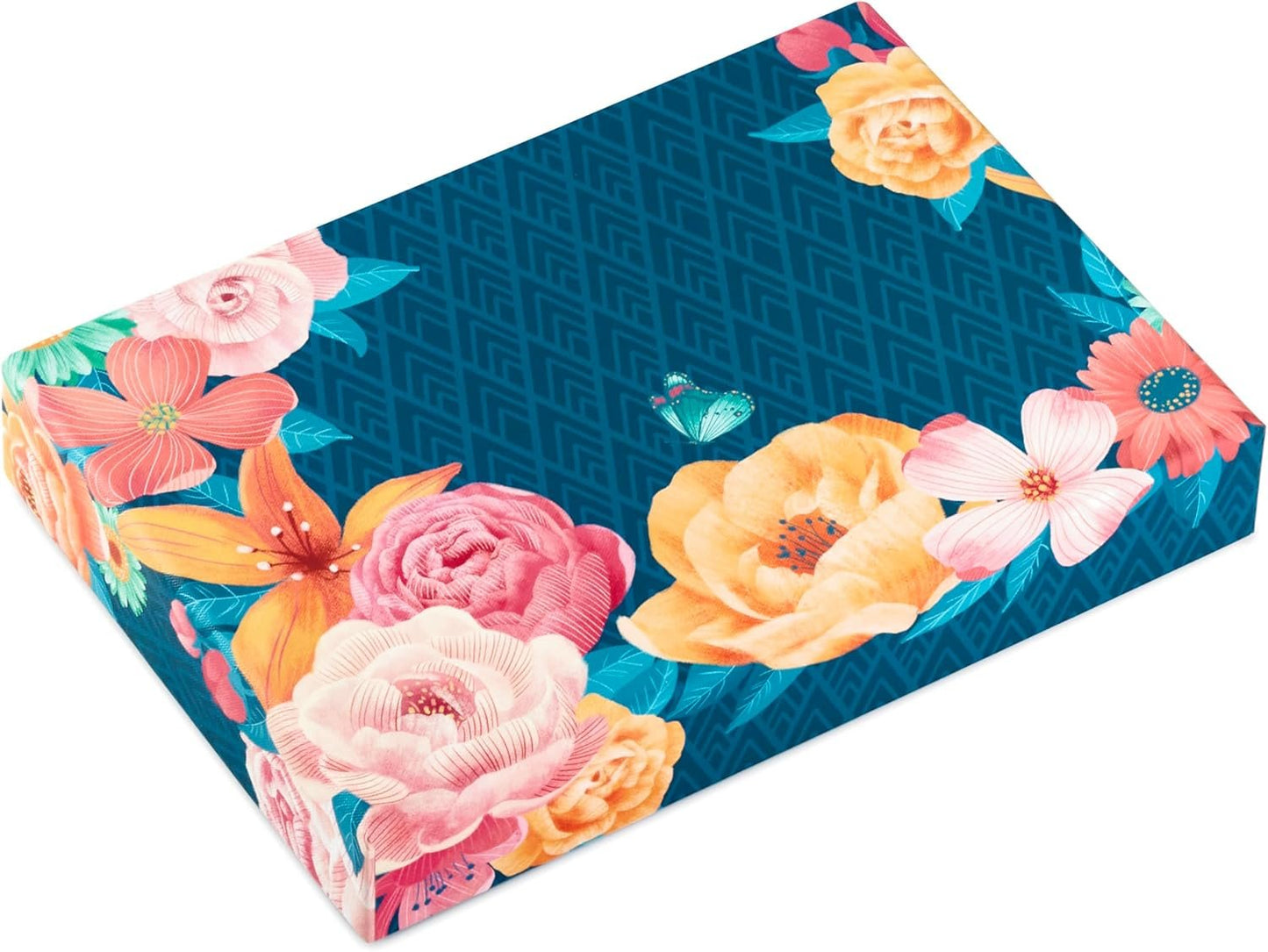 Hallmark Stationery Set with Desk Organizer, Floral (10 Blank Cards with Envelopes, 20 Writing Sheets with Envelopes, 75-Sheet Notepad, 30 Seals)