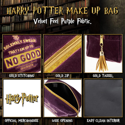 Harry Potter Gifts Make Up Bags for Women Toiletry Bag Hogwarts Travel Accessories, Purple